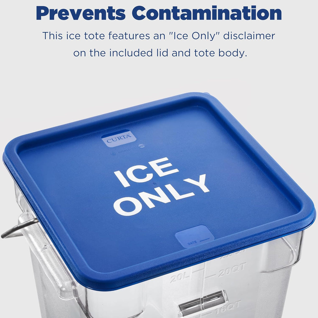 2 Pack 5.5 Gal Square Ice Tote Set with Lids and 64 oz Scoops