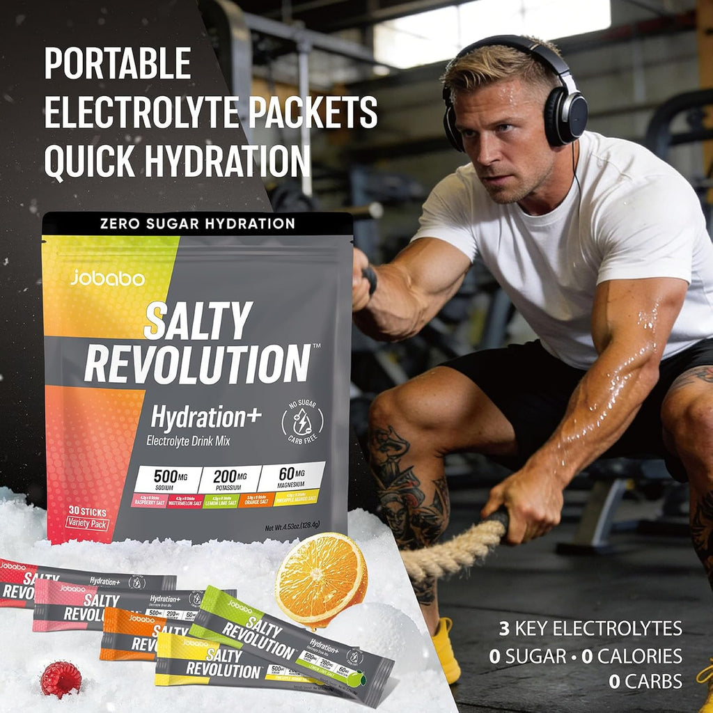 Salty Revolution Electrolytes Powder Packets, Variety Pack (30 Servings)