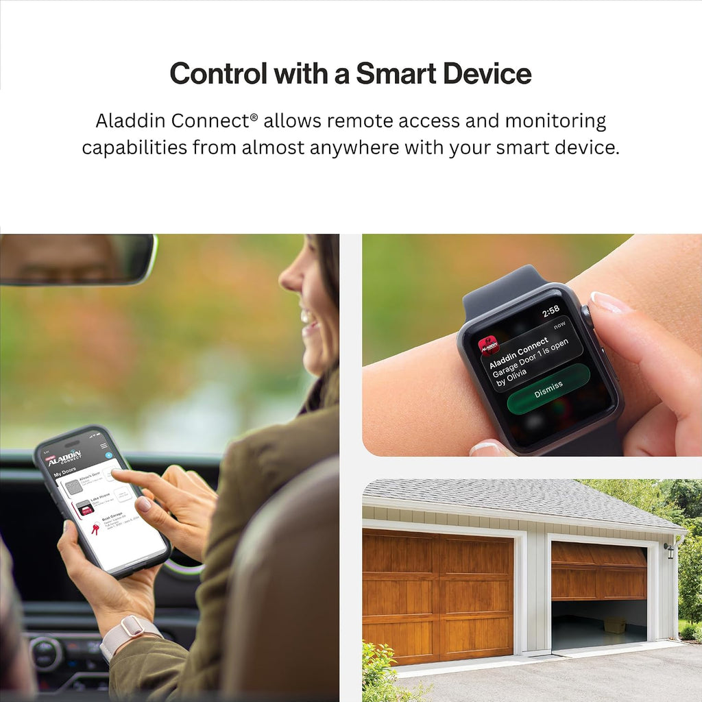 Aladdin Connect Smart Garage Door Controller, Single Door Kit ALKT2-R | Wi-Fi Enabled, App Control, Works with Most
