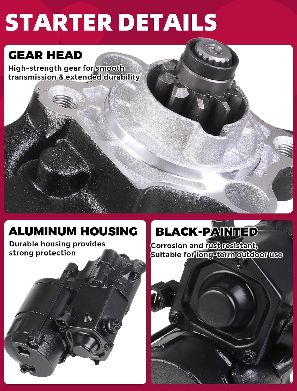 Starter for Harley Davidson Sportster 883 1000 1100 1200 XL 1986-2022