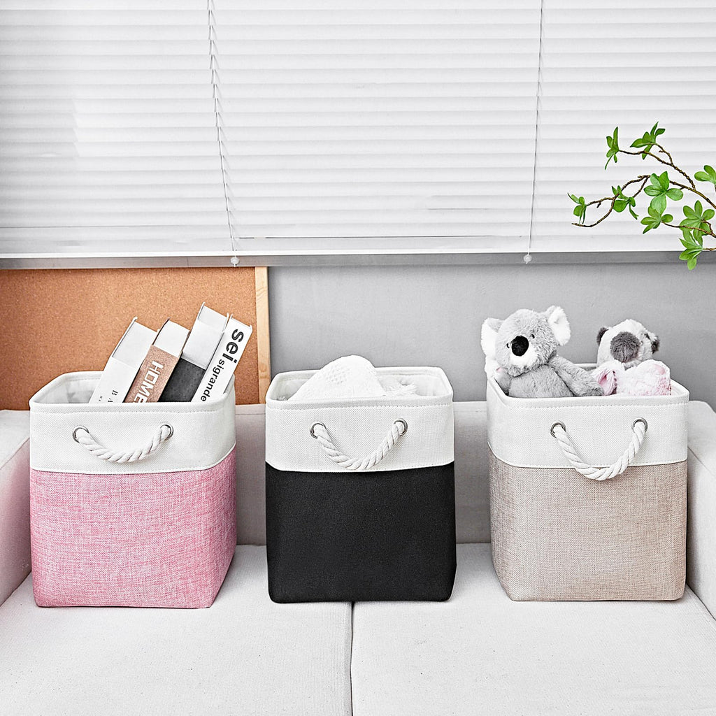 11x11 Inch Cube Storage Bins, 6 Pack Fabric Storage Cubes for Shelves, Cube Organizer Bins with Handles, Cloth Cubby