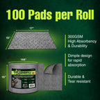 Universal Heavy Duty Spill Absorbent Roll Pads, 15" x 144 ft