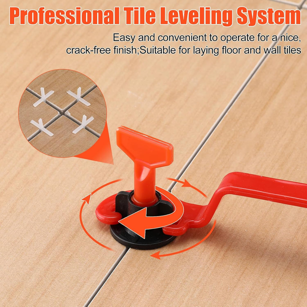 Tile Leveling System Kit with 300 Pcs 1/16" Tile Leveler 1500 Pcs Spacer Clips and 6 Wrenches Installation Tools for