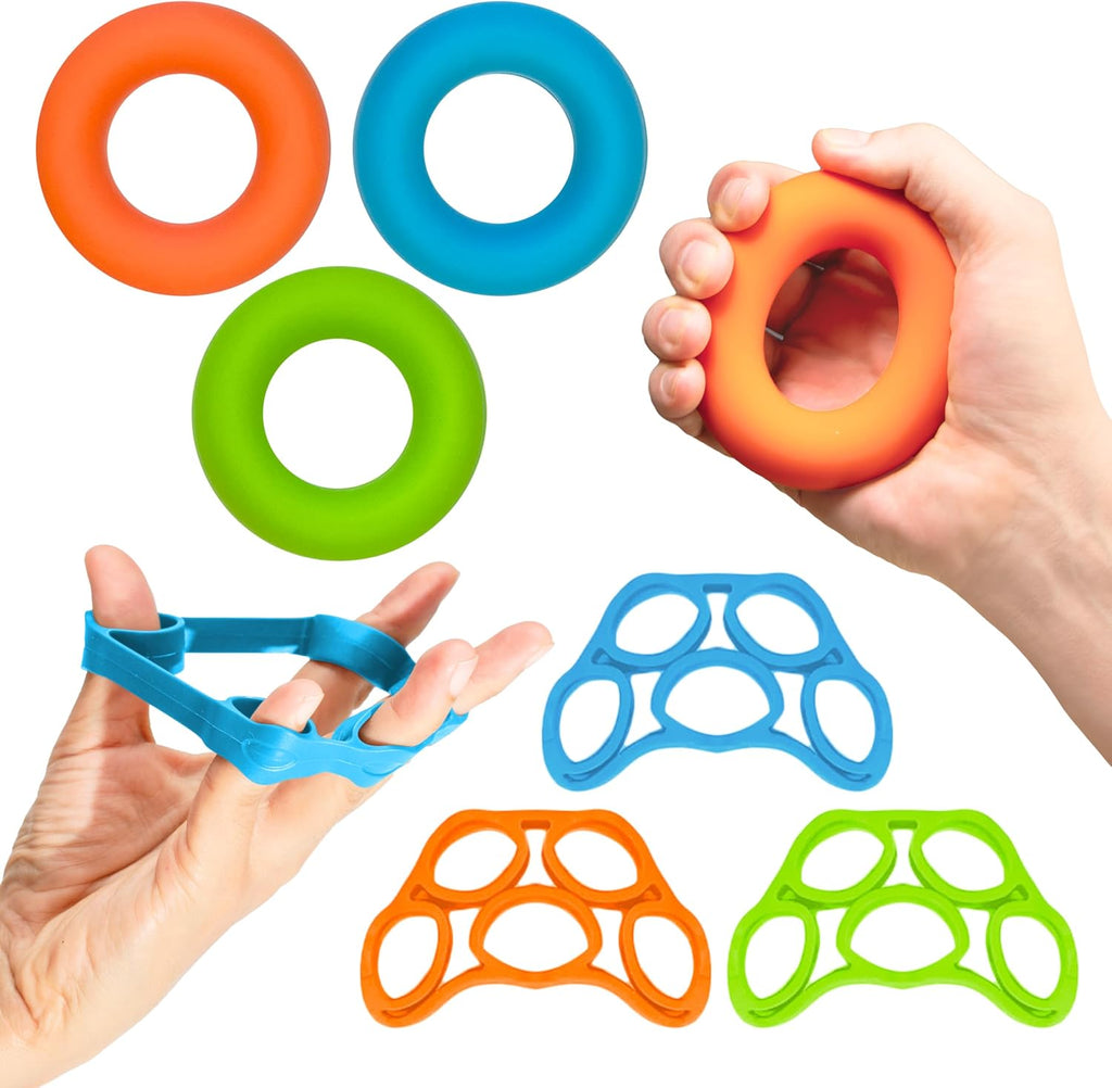 Hand Grip Strengthener, Finger Exerciser, 6 Piece Kit