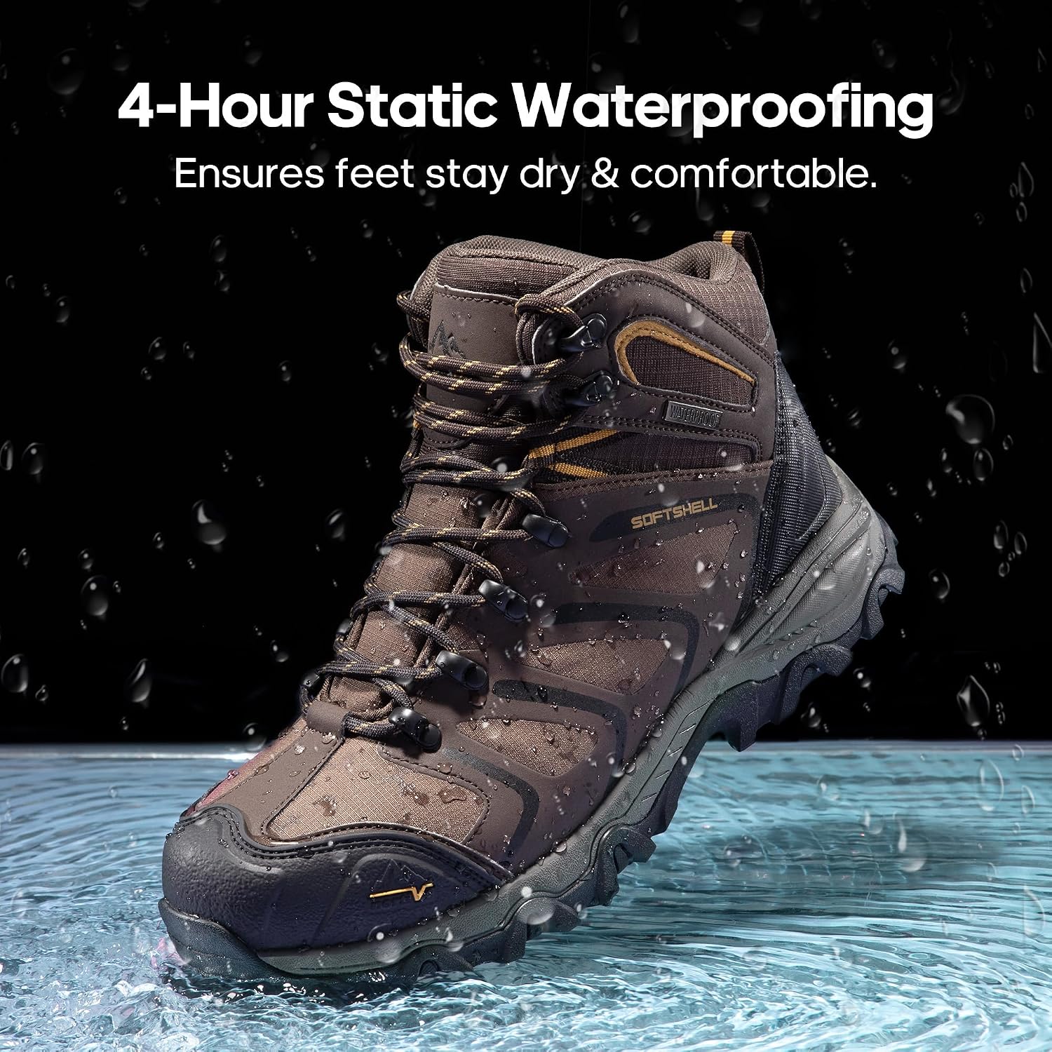 Waterproof Steel Toe Work Boots for Men | ASTM Safety Construction Boots Slip-resistant Outsole Comfortable &