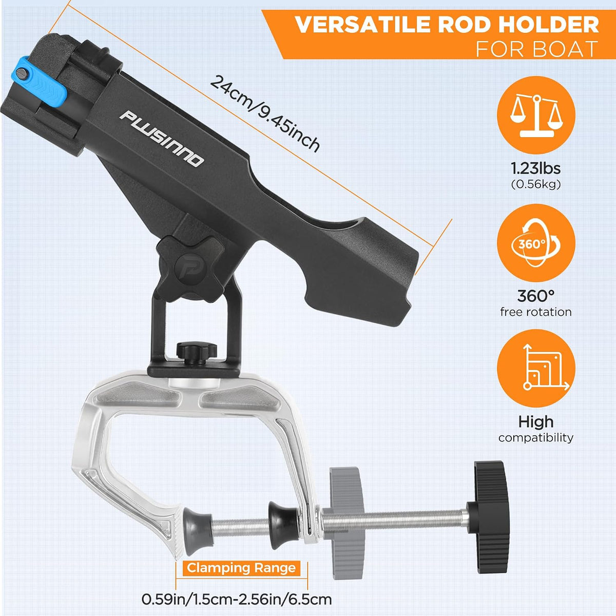 PLUSINNO Rod Holders for Fishing Boat Adjustable Pole Rod Holder