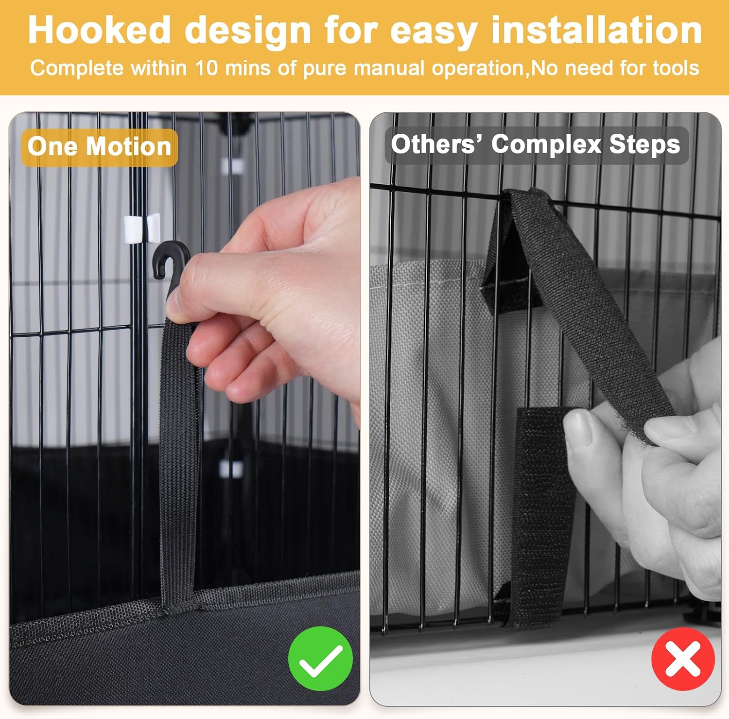 Guinea Pig Cage with Top Cover & 12 Panels, Triple Fixing Measures Small Animal Playpen with Waterproof PVC Liner &