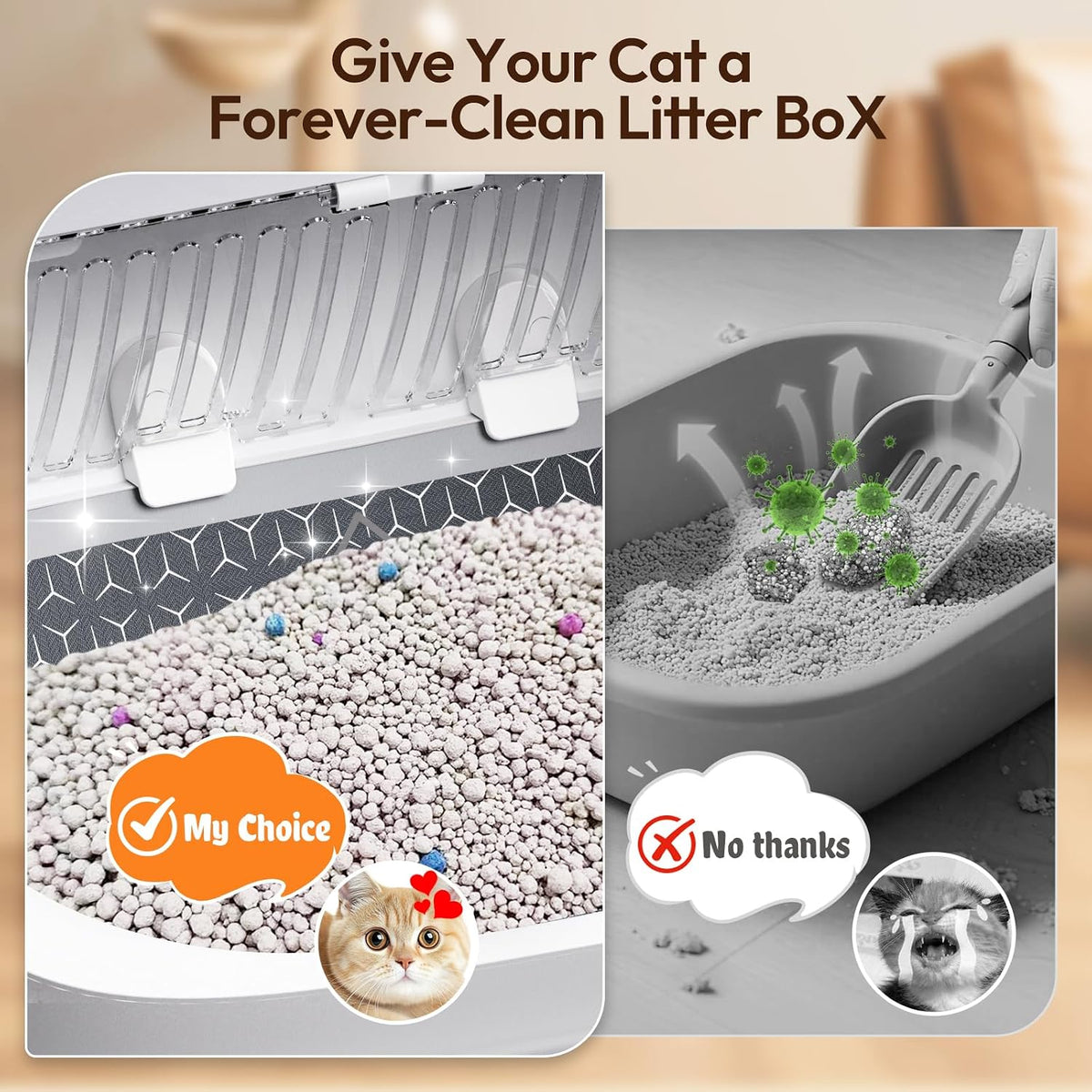 Happypaw XXXL Open-Top Automatic Self Cleaning Litter Box for Multiple Cats