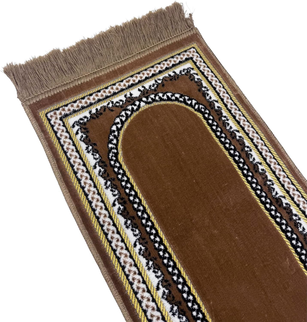 Turkish Islamic Velvet Prayer Rug - Soft Small Child Praying Carpet - Muslim Janamaz Sajada for Kids & Toddlers