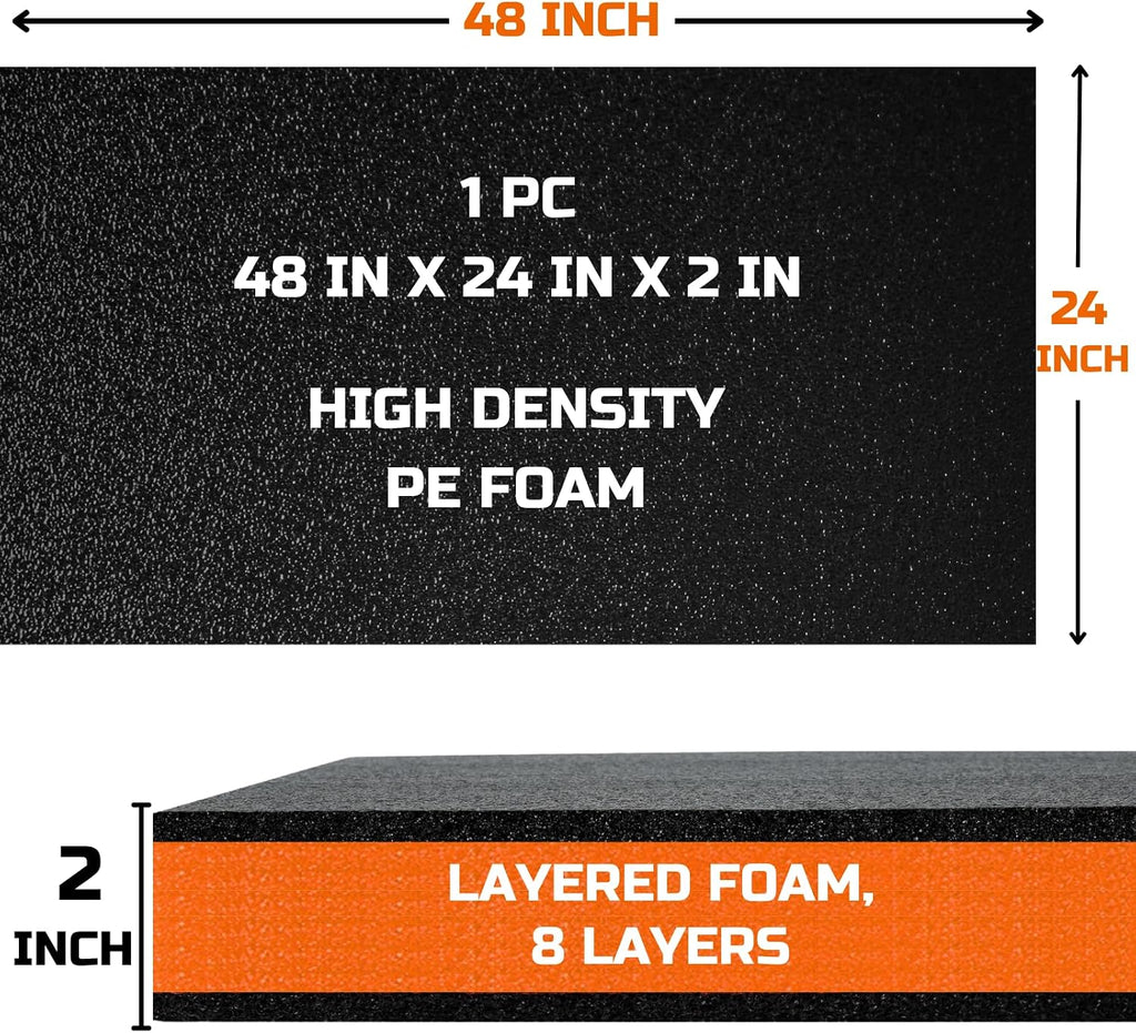 Tool Box Foam Organizer 48x24x2 inch 1PC, Kaizen Sheets for Pro Tool Control, Custom Tool Shadow Inserts for Cases &