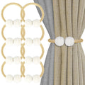 8 Pack Magnetic Curtain Tiebacks with Pearls,Window Treatment Holdbacks