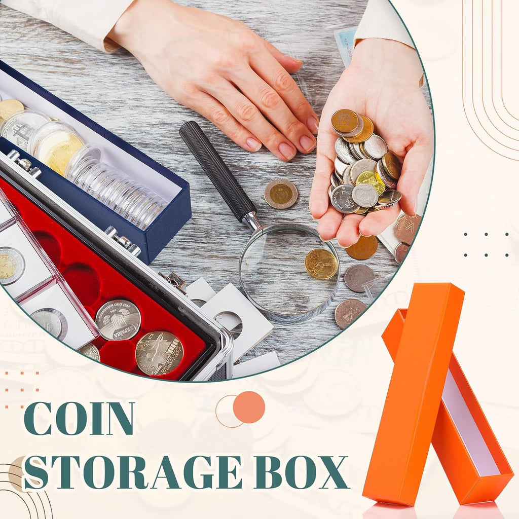 12 Pcs Coin Storage Box 2 x 2 Inch Flip Holders Collectors Coin Collecting Supplies Holders Protector Case for Cents