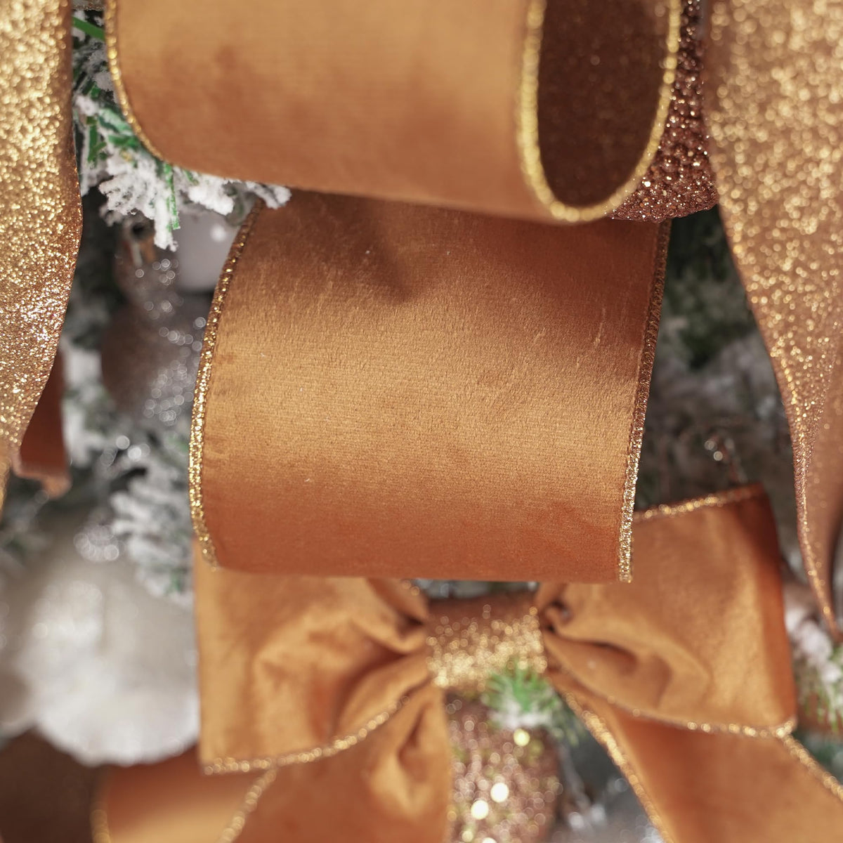 4 inch Copper Velvet Wired Ribbon 10 Yards