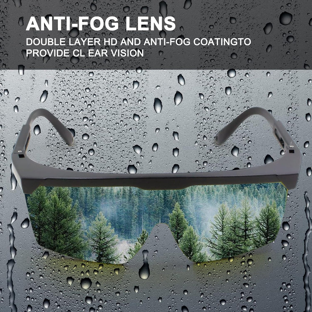 Safety Glasses For Men and Women, Anti Fog Work Glasses for Adjustable Frames and Side Protection