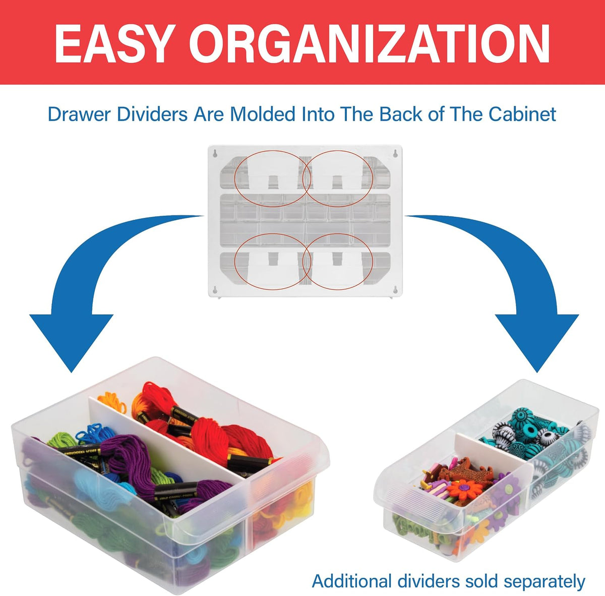 64-Drawer Plastic Storage Cabinet, 20" W x 6" D x 16" H, Black
