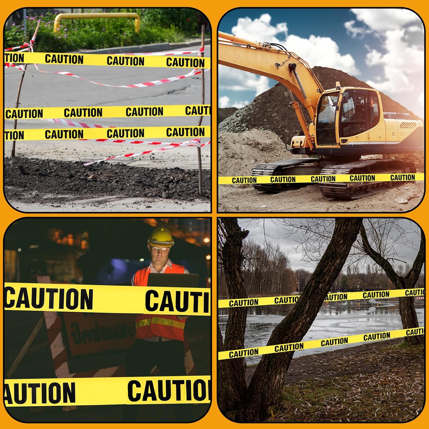 6 Pcs Caution Tape,3" x1000ft,Yellow | Safety Barrier Tape for Construction and Hazardous Zones, Bold Do Not Enter
