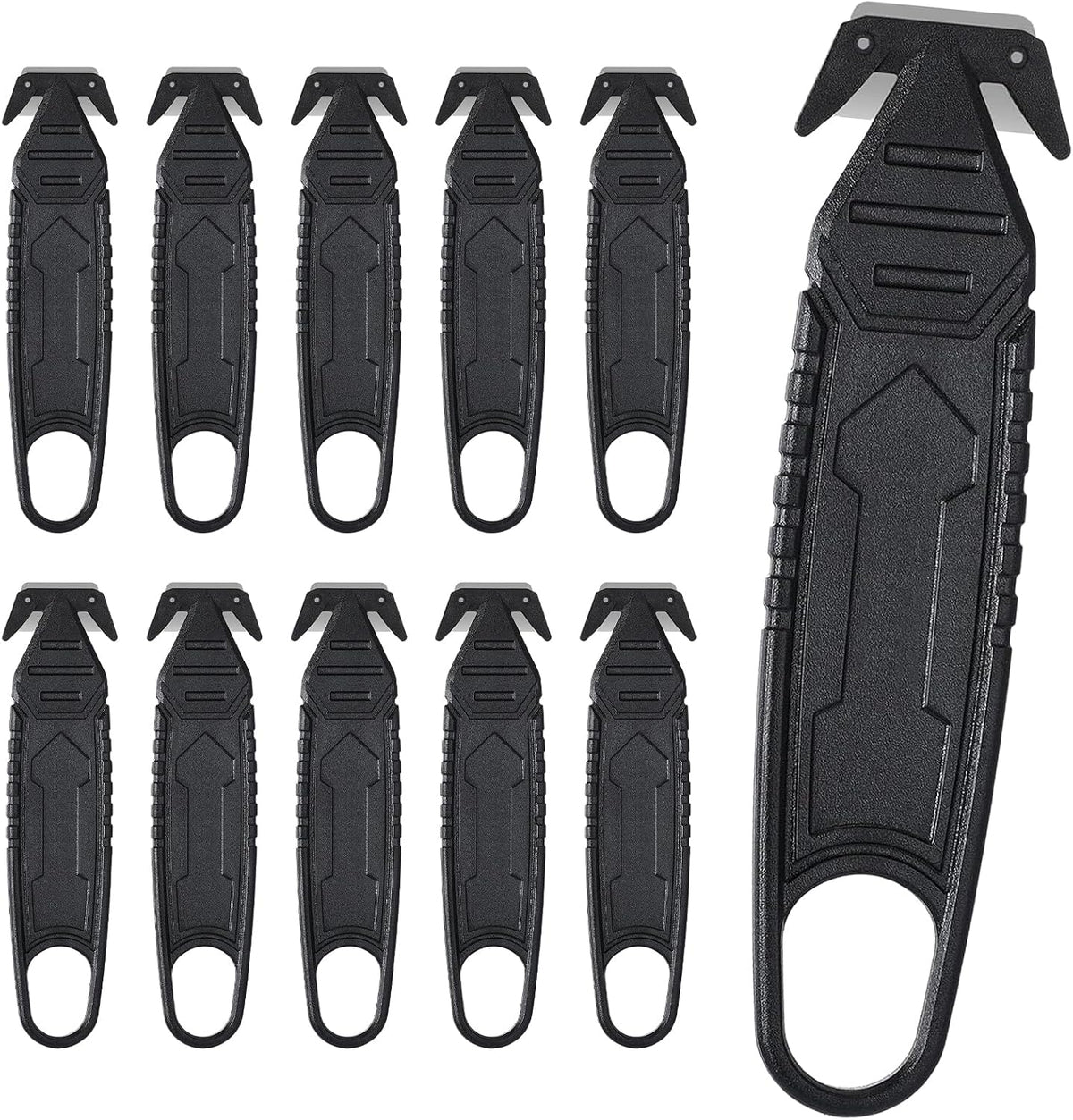 IMOZATA Safety Box Cutter 10 Pcs - Stainless Steel Concealed Blade Package Opener with Tape Splitter, Utility Tool