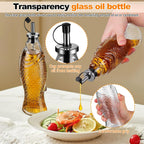 Oil Pitcher for Kitchen Glass Oil Dispenser Bottle Fish Shape Decorative Sauce Container Large Capacity Sauce Bottle