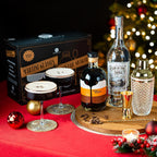Luxury Espresso Martini Gifts | Gold Cocktail Shaker Set + 2 Espresso Martini Glasses - Cocktail Kit with Built-in