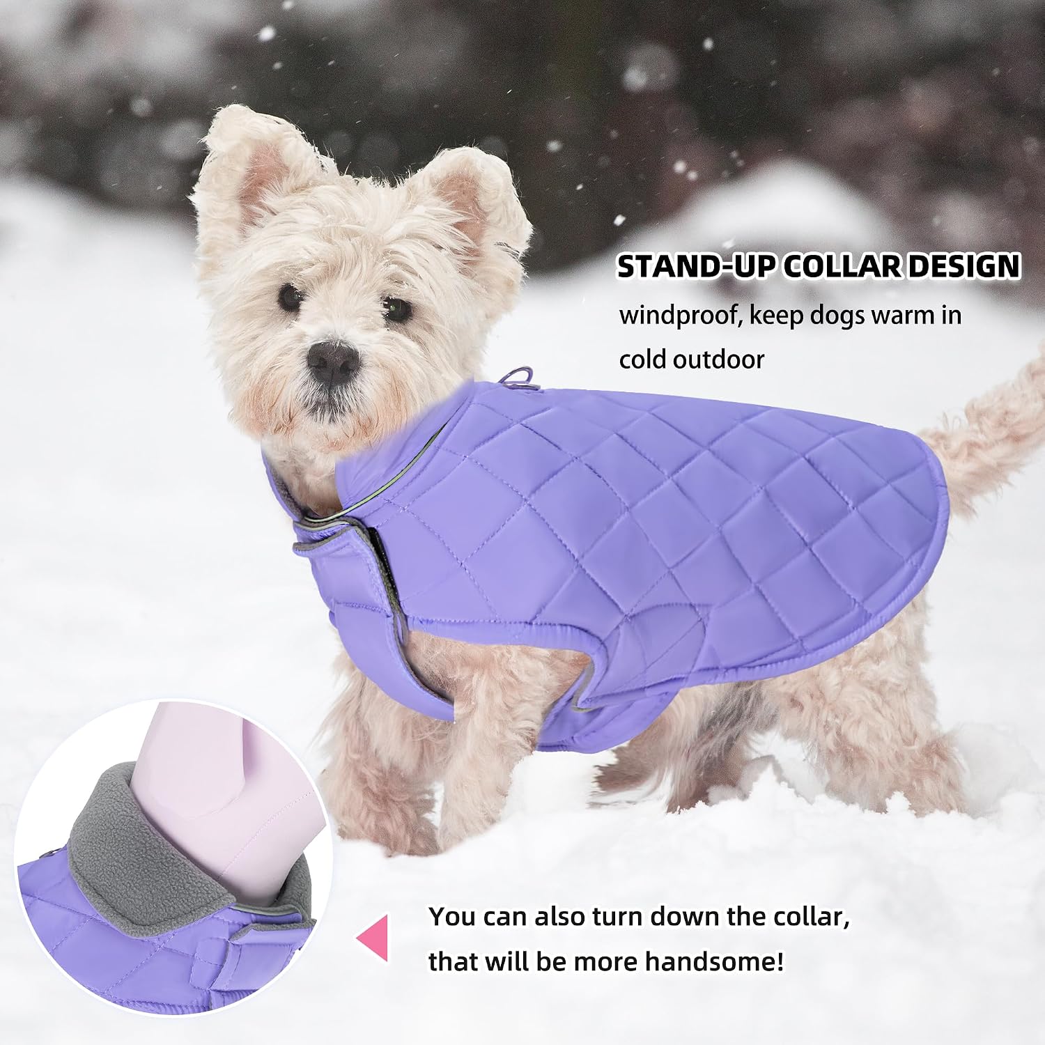 Dog Warm Coat, Small Dog Winter Jacket Windproof Water Resistant Cold Weather Coats Cozy Snow Jacket Vest for Puppies