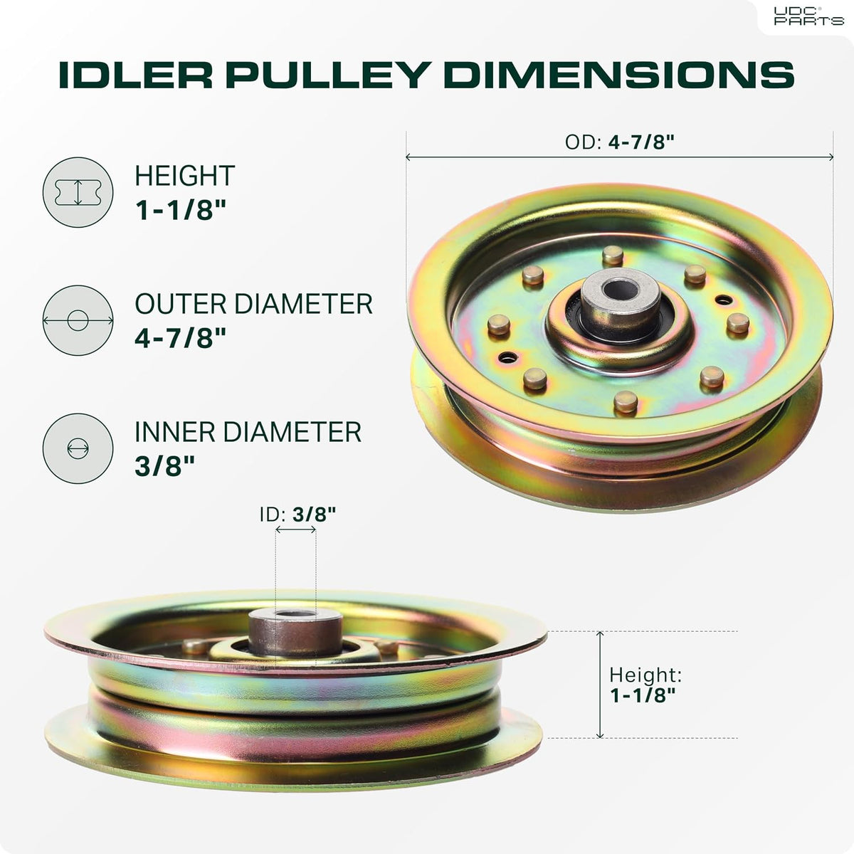 UDC Parts 956-04129 956-04129C Idler Pulley Replacement for Cub Cadet MTD