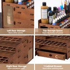 Wooden Paint Organizer 98 Holes Rack for Miniature Paints & Brushes