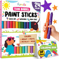 24 Thin Washable Paint Sticks for Kids, Painting Crayons w/Coloring Book
