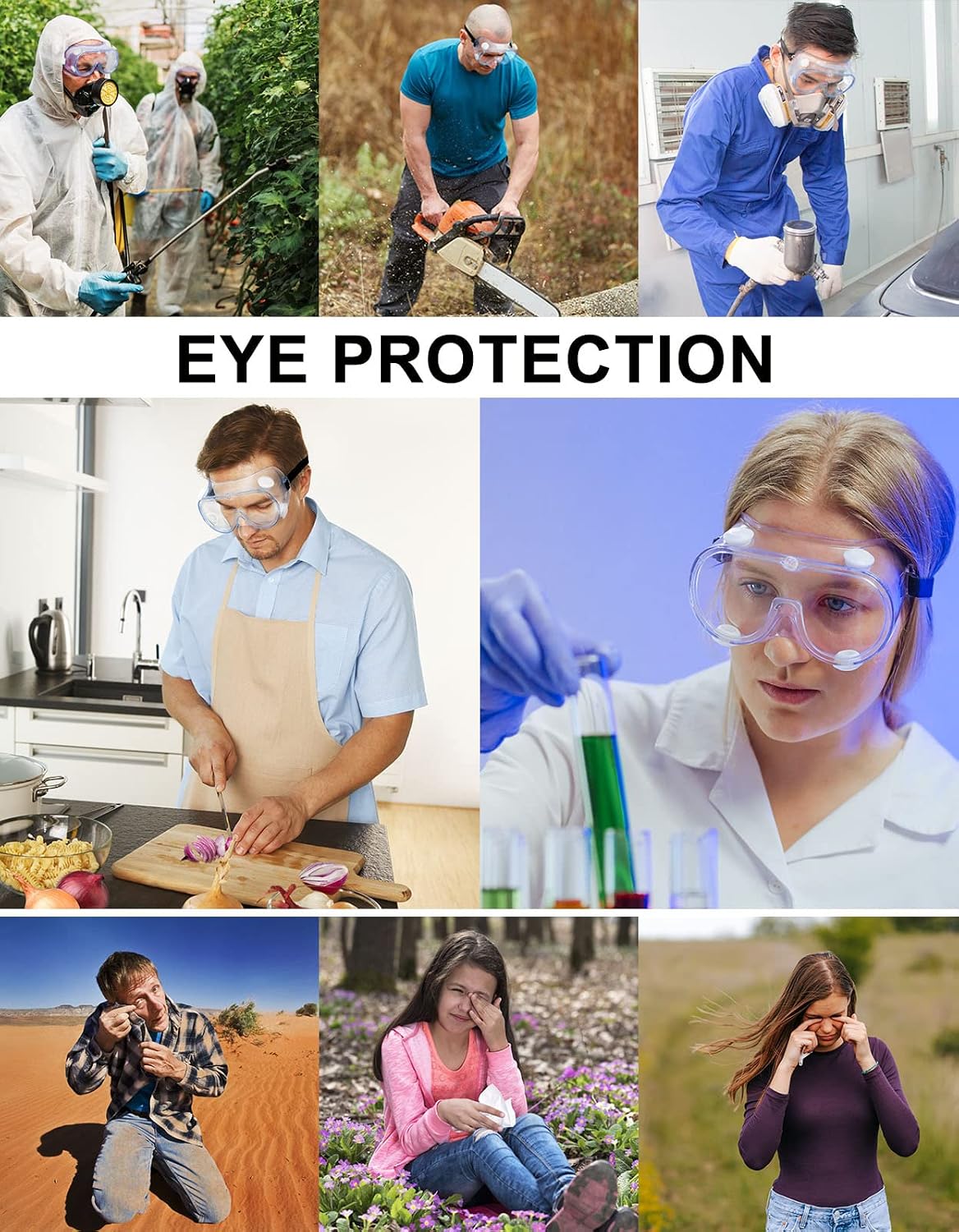 Safety Goggles ANSI Z87.1 Anti-Fog Protective Lab Goggles Chemistry | Comfortable Soft Edge Design, Certified