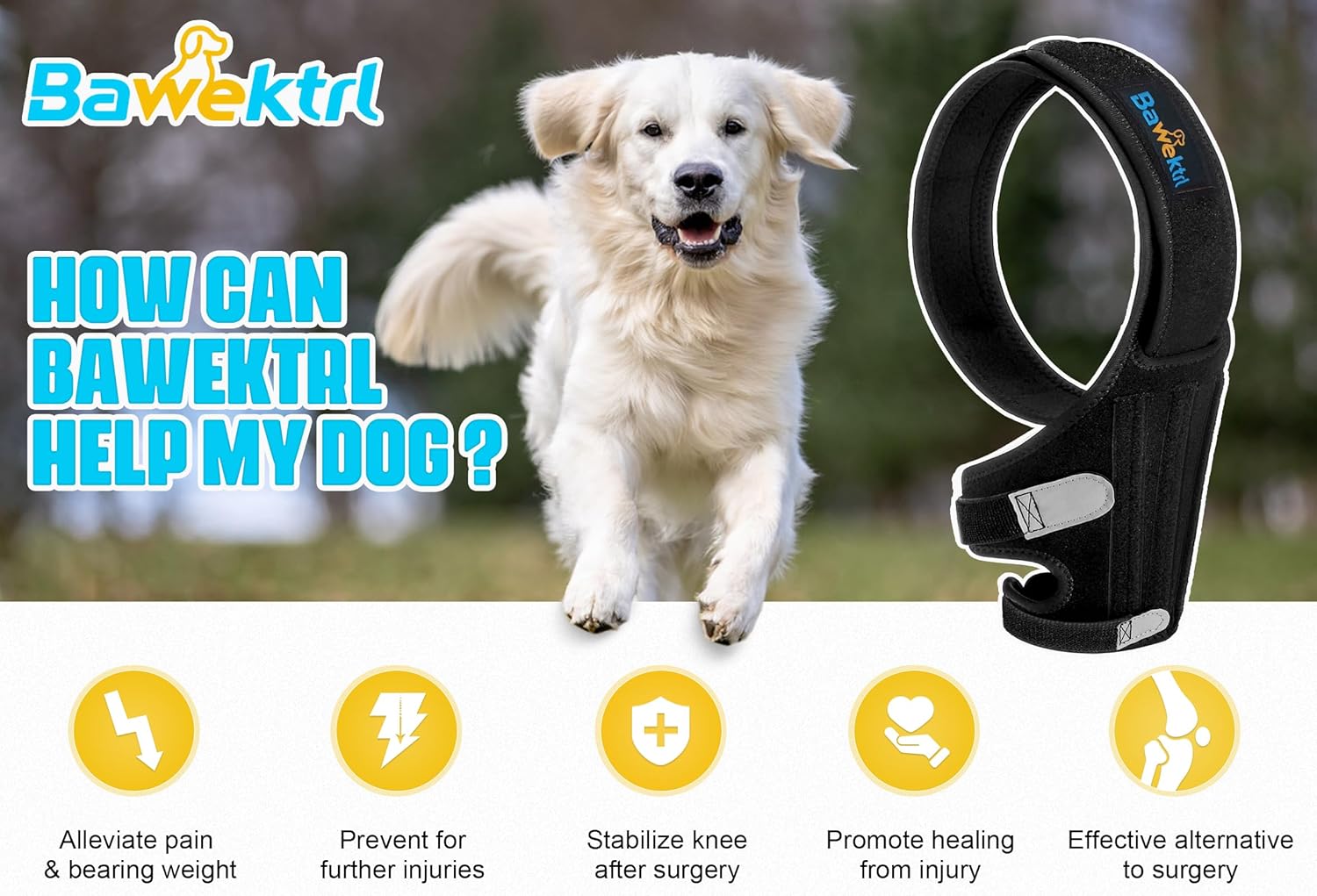 Dog Knee Brace for Back Leg,Cruciate Ligament Care Knee Brace for Dogs Rear Leg, Extral Support ACL Brace,Reduce