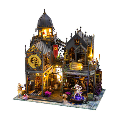 DIY Miniature House Kit, Magic Castle Book Nook with LED Light