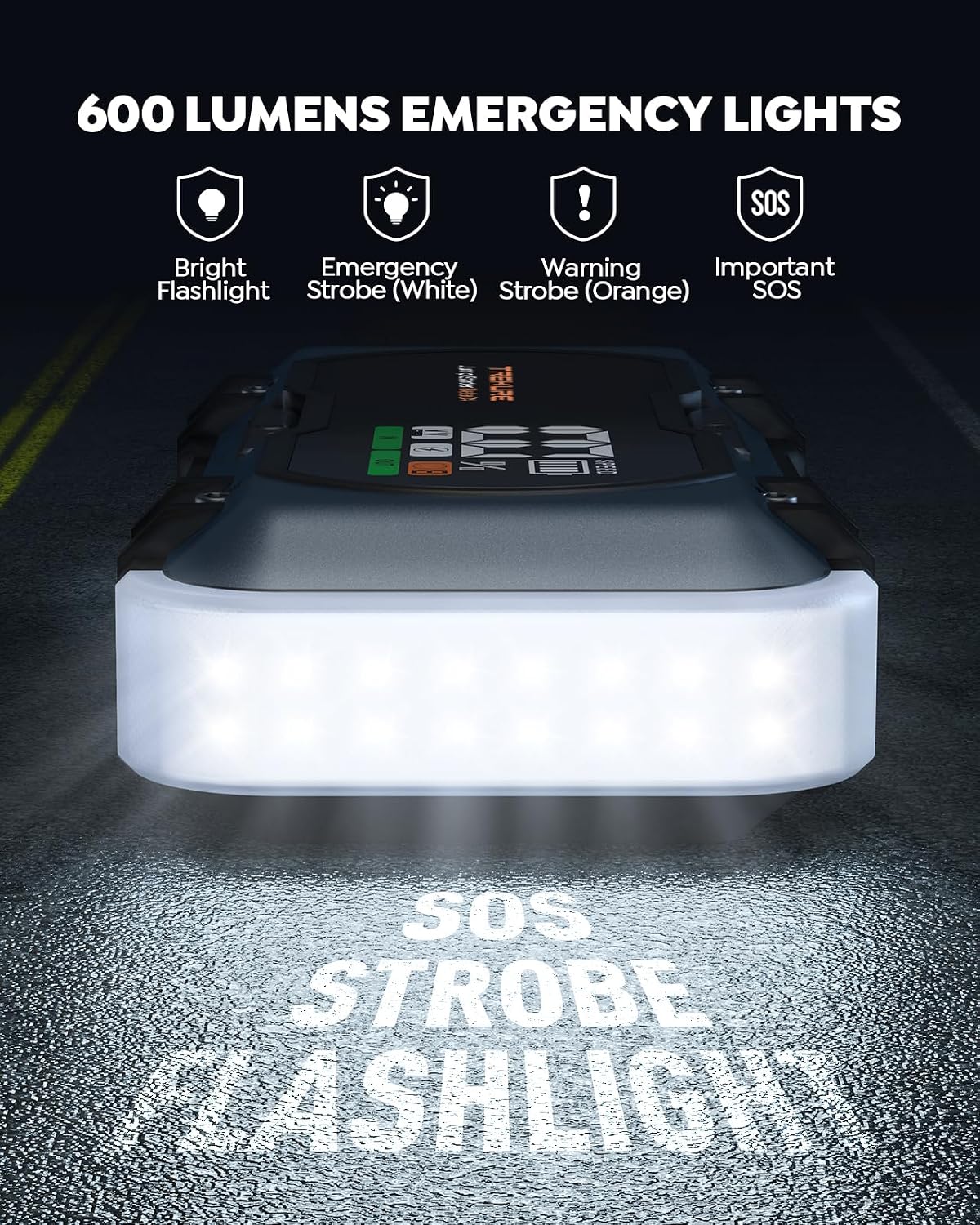 8000A Car Battery Jump Starter, Battery Jumper Starter Portable (All Gas/12L Diesel), 27000mAh 65W Charging Jump Box