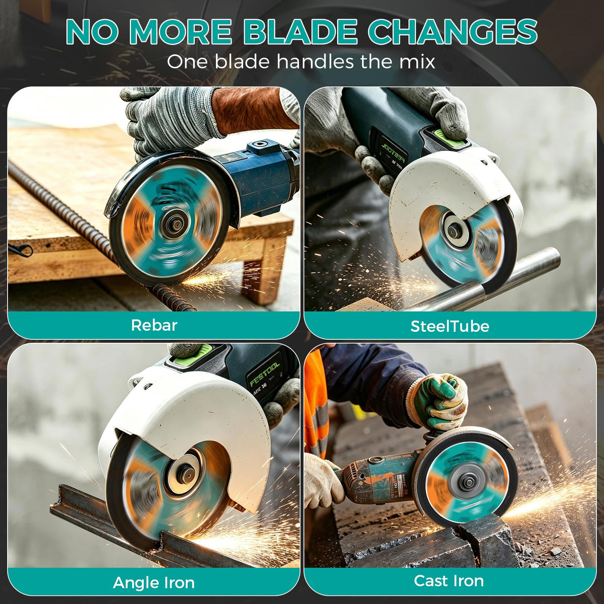OSTTE 5Pcs 4.5" Cut Off Wheel Diamond Saw Blades, Multi Purpose