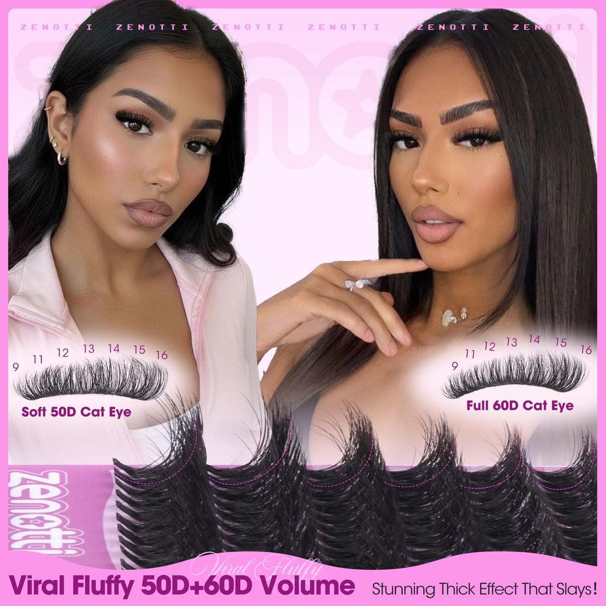 Lash Clusters Kit 50D+60D Eyelash Clusters Wispy Cluster Eyelash Extensions