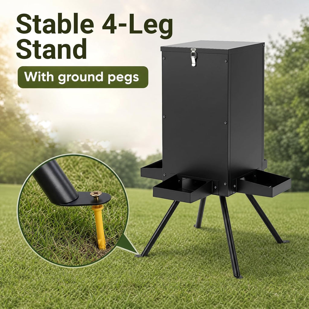Gravity Metal Deer Feeder with 4 Feeding Trays