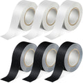 6 Rolls, 1 Inch x 10 Yards Black White Matte Gaffers Tape