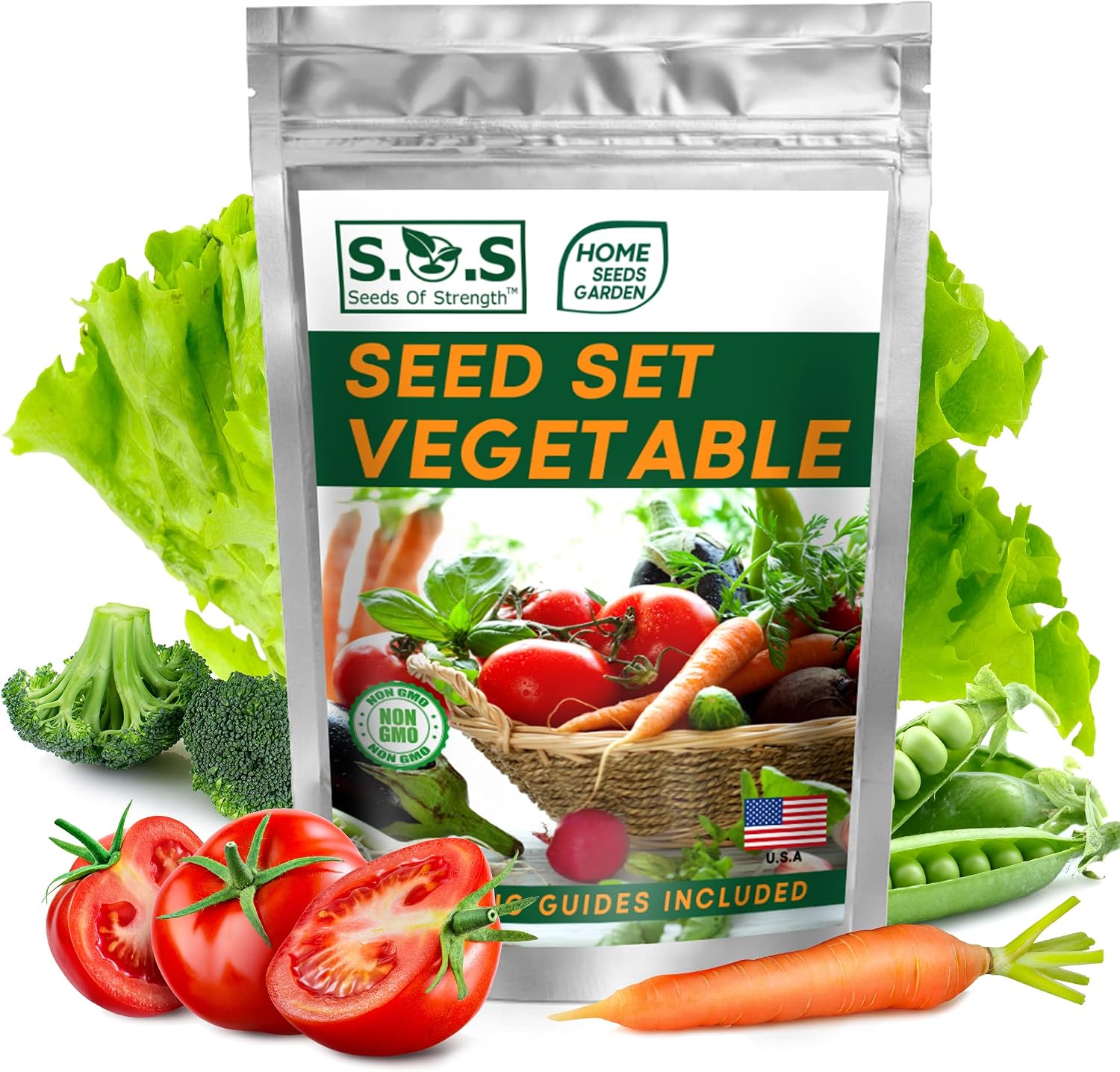 14,500+ Vegetable & Fruit Seeds - 33 Heirloom Varieties for a Bountiful Garden - Grow Tomatoes, Lettuce, Beans, More