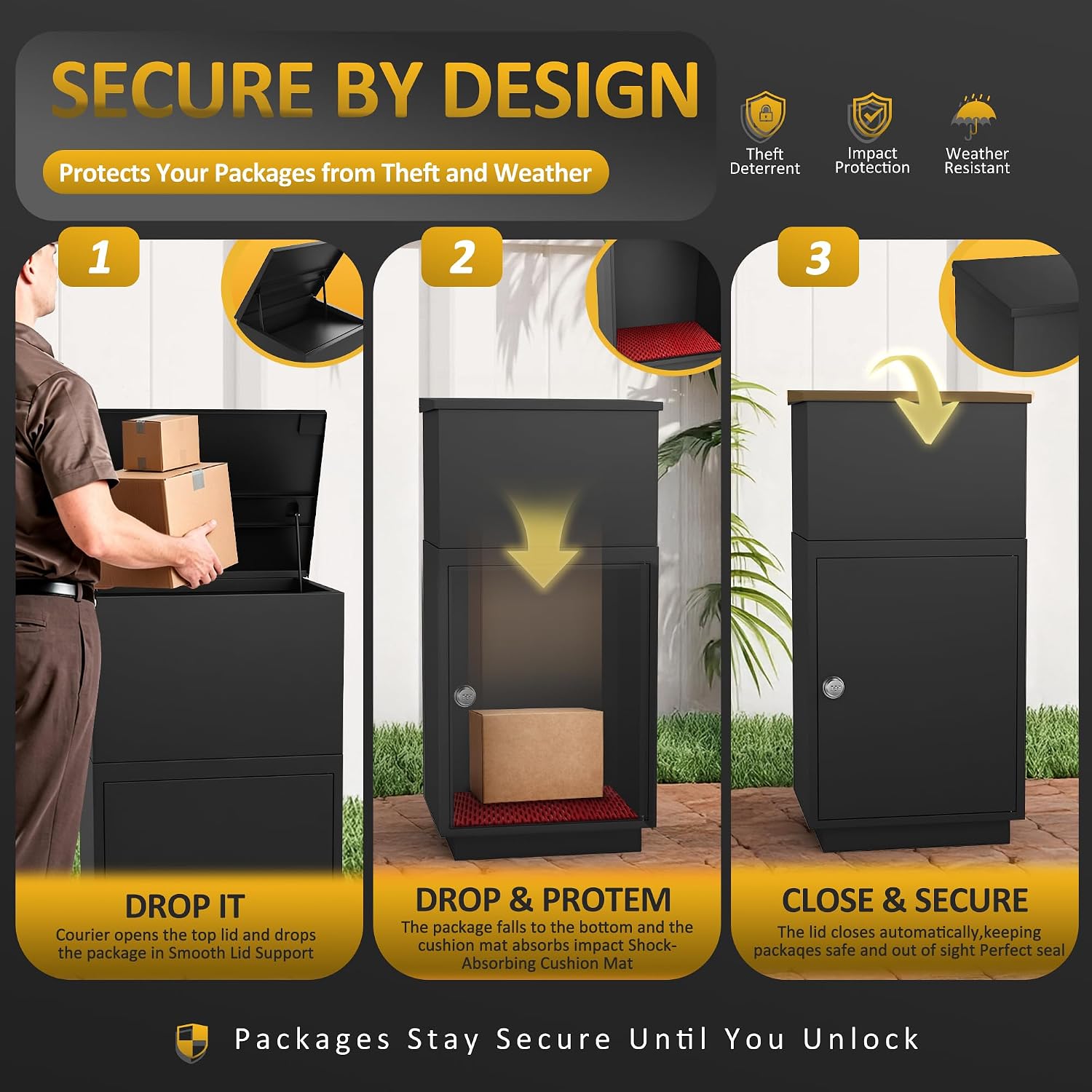 Package Delivery Box for Outside,Parcel Drop Box with Password Lock