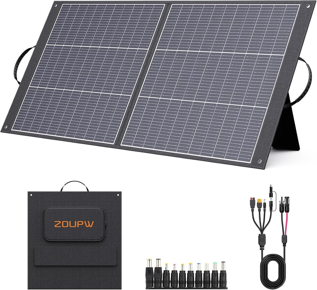 100W Portable Solar Panel N-Type 16BB,25% Efffciency Ultralight 7.98lbs Foldable Solar Charger for Jackery