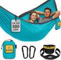Camping Hammock – up to 500lbs Portable Hammock with Tree Straps - Travel, Backpacking, Hiking, Outdoors Camping Gear