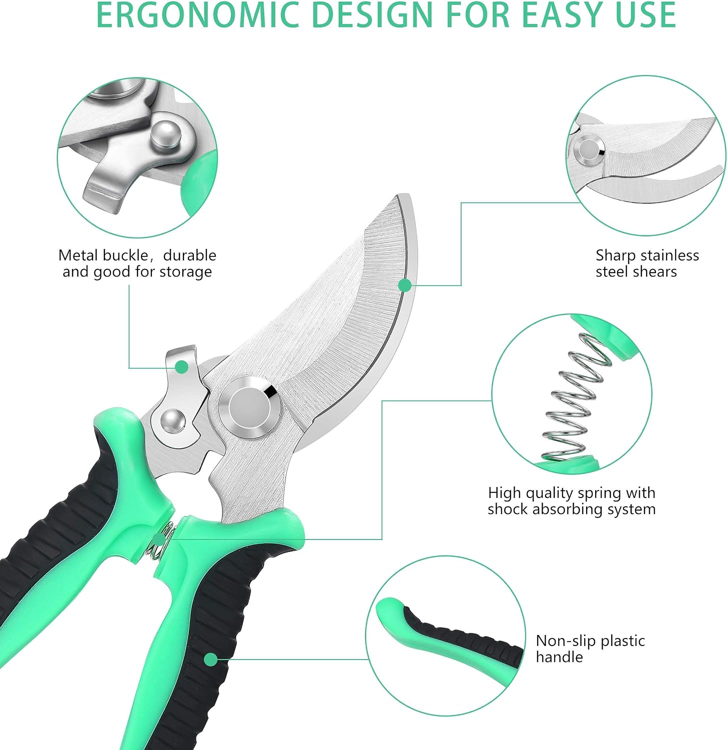 5‑Piece Garden Pruning Shears Set with Gloves & Storage Bag – Stainless Steel Trimming Scissors for Flowers, Herbs &