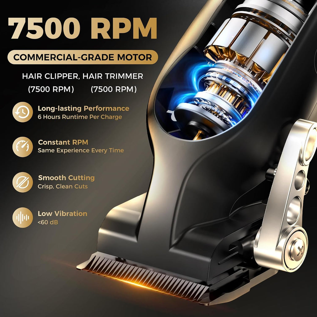 Hair Clippers for Men Professional, Barber Clippers and Trimmers Set, Cordless Hair Clippers, Hair Cutting Kit