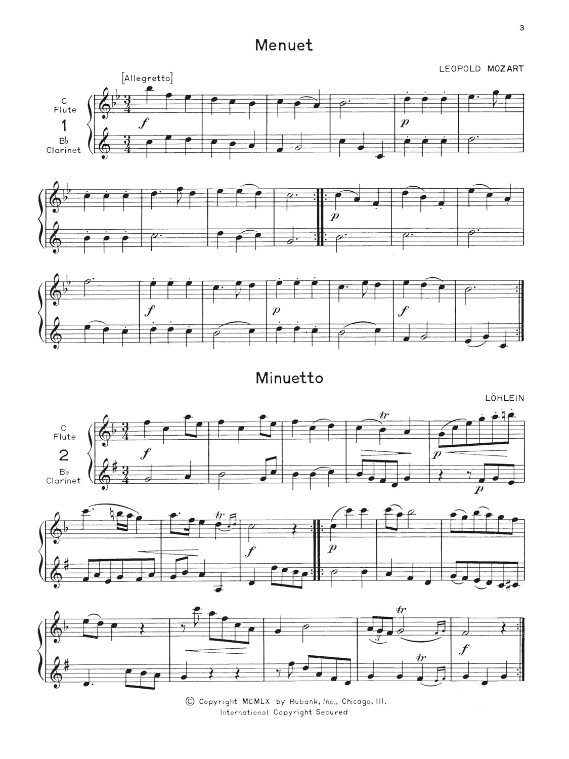 78 Duets for Flute and Clarinet Voxman | Volume 1 - Easy to Medium (No. 1-55) | Rubank Educational Library Sheet