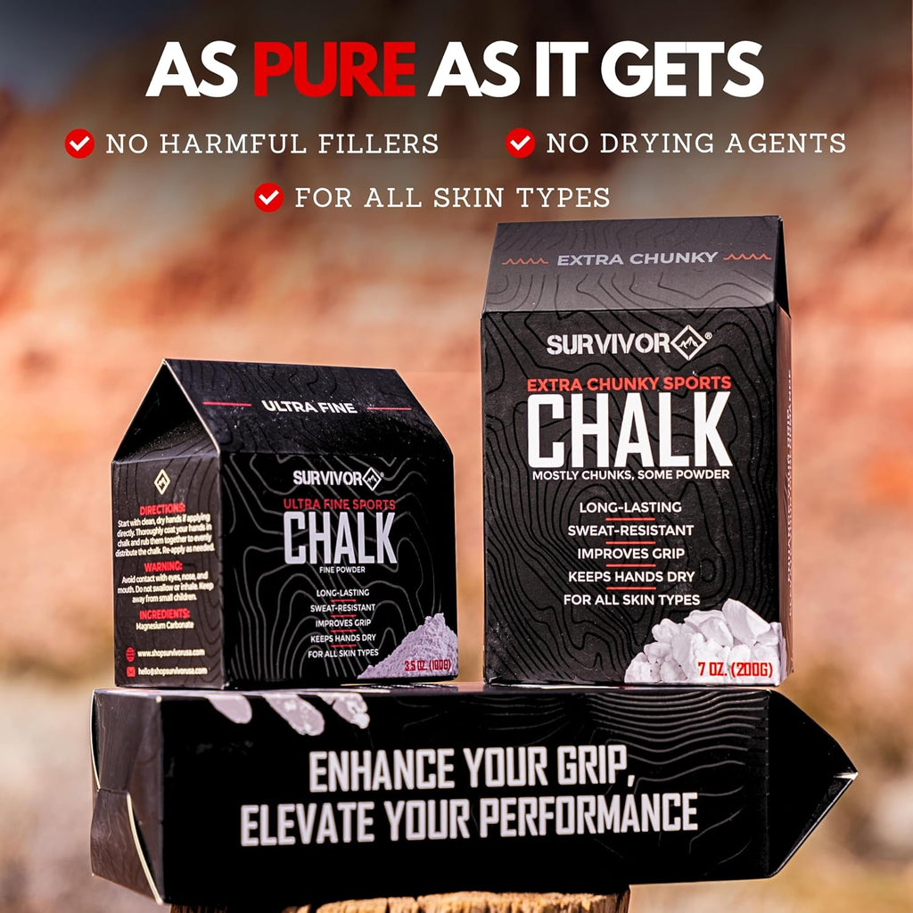 Gym Chalk - Chalk Powder for Climbing, Lifting, Gymnastics & More | Pure Magnesium Carbonate Hand Chalk Powder