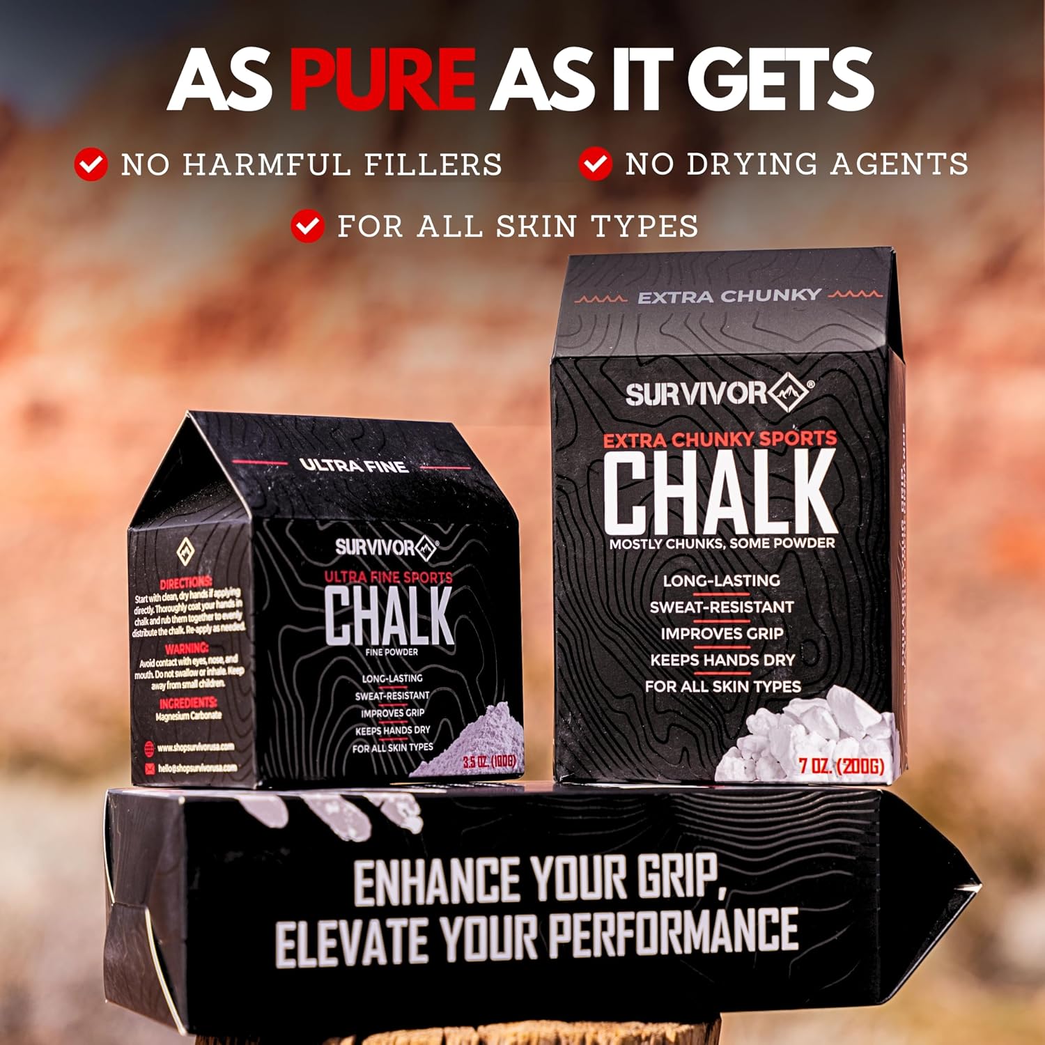 Gym Chalk - Chalk Powder for Climbing, Lifting, Gymnastics & More | Pure Magnesium Carbonate Hand Chalk Powder