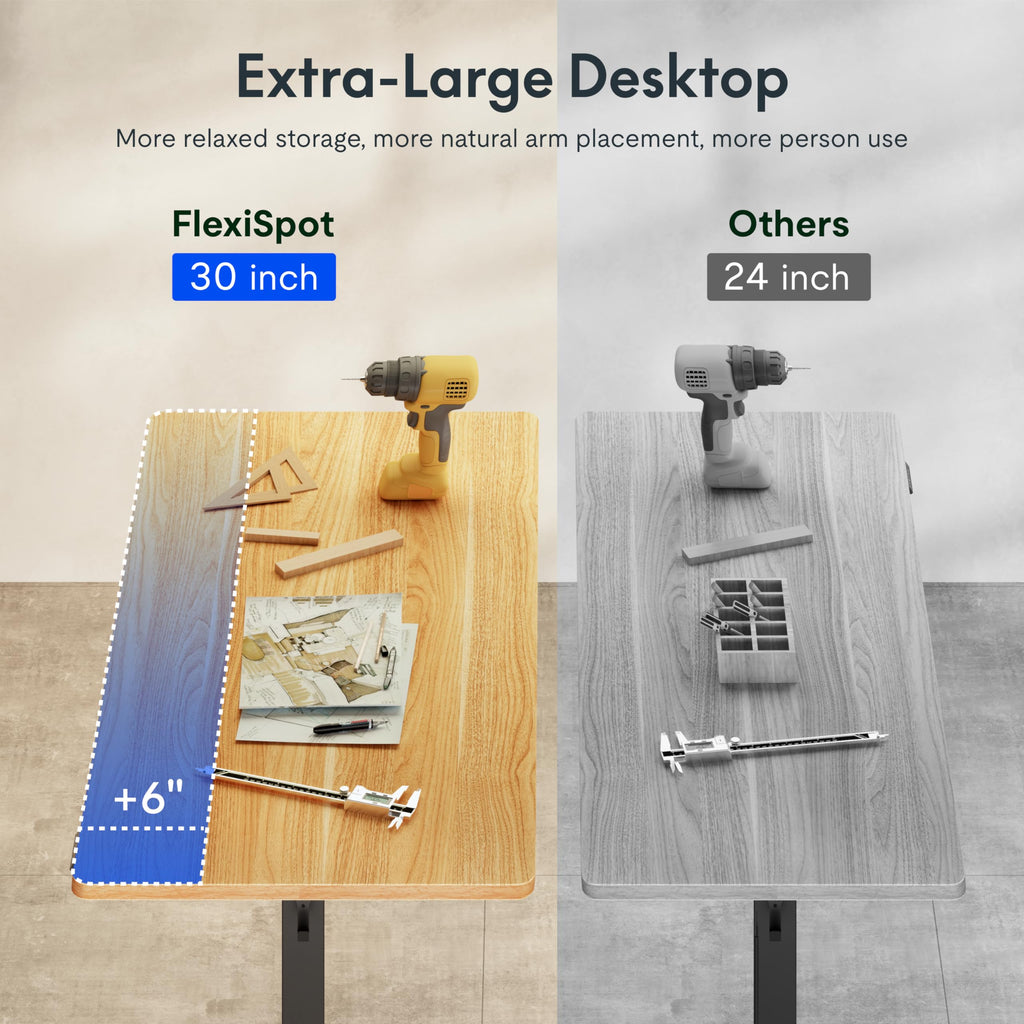 Electric Adjustable Workbench, 48x30 Inches Ergonomic Worktable for Garage, Workshop, Office and Home, Spacious