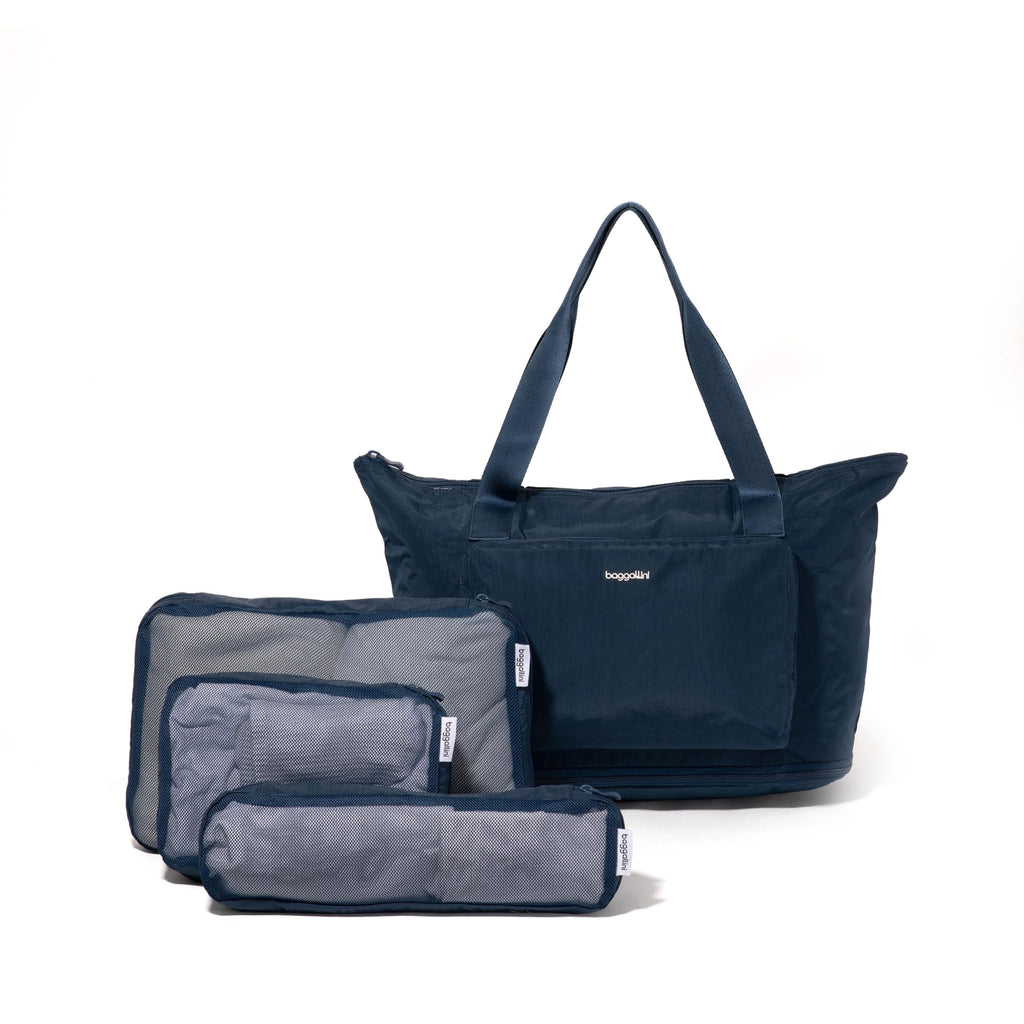 Travel Essentials Set: Packable Tote & Packing Cube Bundle