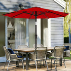 9FT Outdoor Patio Umbrella with Tilt and Crank, Red