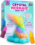 Crystal Growing Kit for Kids Ages 6-8, Mermaid STEM Science Craft Toy | Grow and Paint Mermaid Tail, Science
