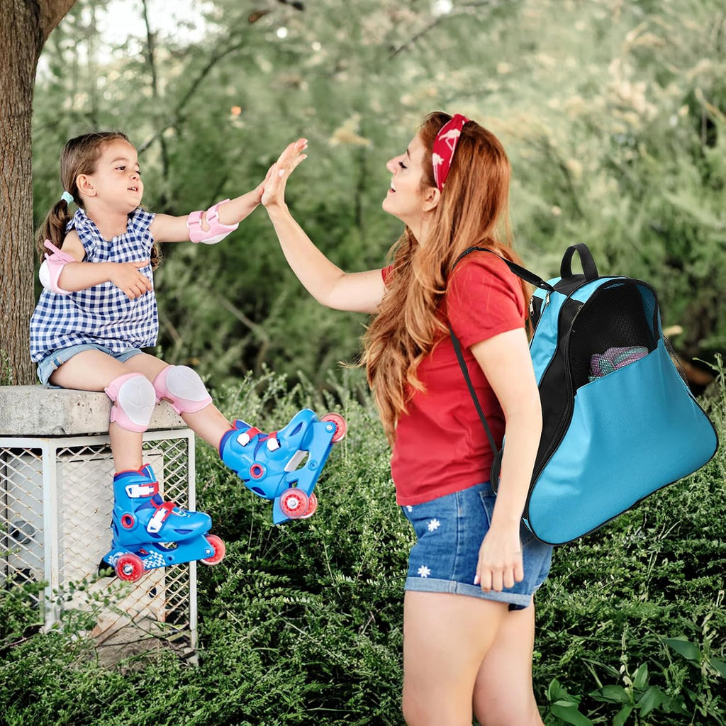 2 Pack Roller Skate Bags, Oxford Cloth Ice Skates Storage Bag with Adjustable Shoulder Strap, Figure Skating Shoes