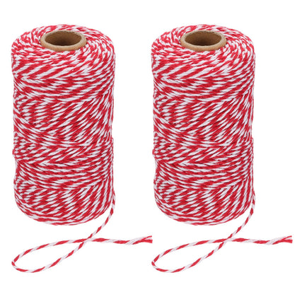2mm x 109 Yard Cotton Butcher Twine, 2 Roll Cotton Bakers Twine String Rope Cord for Gift Wrapping Arts Crafts Party
